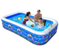 Inflatable Swimming Pool, Family Inflatable Swimming Lounge Pool 122" X 72" X 22" Full-Sized Inflatable Pool for Adults, Garden, Backyard, Outdoor Summer Water Party New In Box $89