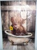 Fwifjods Highland Cow Sunflower Canvas Wall Art Interesting Animals Bathing in Bathtub Modern Oil Painting Suitable for Bathroom Living Room Bedroom Home, size 16 inches high x 24 inches wide New In Box $79 - 2