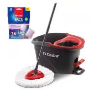 O-Cedar EasyWring Microfiber Wet String Mop with Bucket System and PACS Hard Floor Cleaner, Lavender Scent (10-Count) New In Box $79