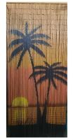 Sunset Palm Tree Bamboo Beaded Curtain for Doorways, Door Beads Curtain, Hanging Bamboo Curtain, 78"L x 35.5"W $109.99