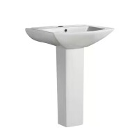 Swiss Madison Sublime Pedestal Bathroom Ceramic Vessel Sink Round Single Faucet Hole in White, (2 Boxes), New in Box $299