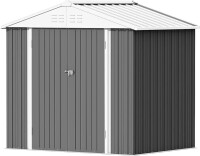 Devoko Outdoor Storage Shed 6 x 8 FT Lockable Metal Garden Shed Steel Anti-Corrosion Storage House with Single Lockable Door for Backyard Outdoor Patio (Gray), New in Box $499