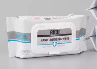 RICO HAND SANITIZING WIPES, 70% ALCOHOL, 6" X 8", WHITE; 80 WIPES PER PACK NEW