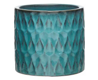 Southern Patio Ariel Medium 9.5 in. x 8.66 in. 7 qt. Blue Ceramic Indoor Pot New $79