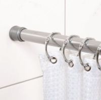 Zenna Home 72" Chrome Adjustable Tension Shower And Utility Rod / Zenith 72" Chrome Adjustable Curved Shower Rod New Assorted $79