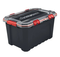 Husky 20-Gal. Professional Duty Waterproof Storage Container with Hinged Lid in Black New $89