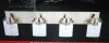 MELUCEE 4-Light Bathroom Lighting, Modern Chrome Vanity Light Fixture Over Mirror, Industrial Wall Mount Light with Clear Glass Shade for Bath Kitchen Living Room New In Box $250 - 2