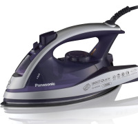 Panasonic Dry and Steam Iron with Alumite Soleplate, Fabric Temperature Dial and Safety Auto Shut Off – 1700 Watt Multi Directional Iron – NI-W950A, Purple / Hamilton Beach Commercial Lightweight Clothes Steam Iron, Nonstick, Compact, Mist Spray, HIR400R 
