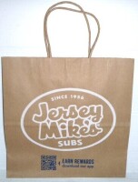 Kraft Shopping Bag with Handles 10 x 5 x 10 inches New