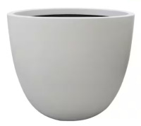 Vigoro 14 in. Fresno Medium White High-Density Resin Planter (14 in. D x 12 in. H) With Drainage Hole New $79