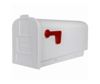 GIBRALTAR MAILBOXES Parsons Post-mount Mailbox, Medium, White Plastic New In Box $89