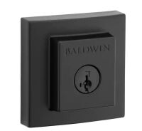 Baldwin Prestige Spyglass Matte Black Square Single Cylinder Deadbolt Featuring SmartKey Security New In Box $99