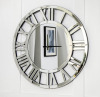 SHYFOY 18-Inch Acrylic Mirrored Wall Clock - Roman Numeral Skeleton Design - Large Decorative Clock - Modern Home Decor -Elegant Timepiece for Living Room, Bedroom, and Office New In Box $199