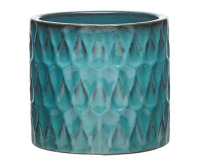 Southern Patio Ariel Medium 9.5 in. x 8.66 in. 7 qt. Blue Ceramic Indoor Pot New $79