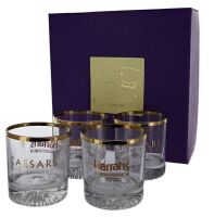 CAESARS / HARRAH'S ENTERTAINMENT 4 PIECE GLASS TUMBLER SET NEW IN BOX $39