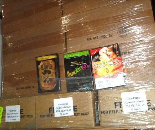 Pallet of 1,000's of DVD Spanish Movies New Approx 6' Tall
