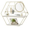 TFER Floating Shelves Wall Mounted Hexagon Wall Shelf Hanging Shelves for Wall Storage Rustic Wood Wall Shelves for Bedroom, Living Room, Bathroom, Kitchen, Office Gold New In Box $109.99