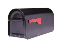 Architectural Mailboxes Sequoia Black, Large, Steel, Heavy Duty Post Mount Mailbox New In Box $199