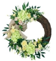Hydrangea Floral Wreath for Front Door, Outdoor Spring Summer Gardenia Wreath (16 Inches) Similar to Picture New In Box $99.99