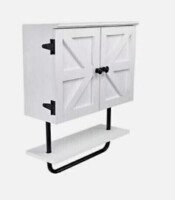 EXCELLO GLOBAL PRODUCTS 17" x 21” Barndoor Bathroom Wall Cabinet in White, New in Box $199.99