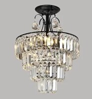 SNNXND K9 Modern Crystal Chandelier Small Mini Chandelier Semi Flush Mount Ceiling Light Fixture Small Ceiling Lamp for Hallway Kitchen Dining Room Living Room New In Box $299.99