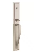 Baldwin Torrey Pines Satin Nickel Low Profile Single Cylinder Entry Door Handleset w/ Torrey Door Handle feat SmartKey Security $299