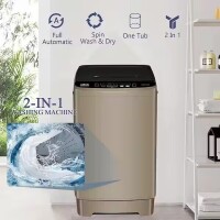 JEREMY CASS 1.38 cu. ft. Full-Automatic Smart Home Top Load Washer, Washing Machine with Drain Pump, 17.7 lbs 10 Wash Program-Gold $399