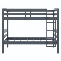 Better Homes & Gardens Leighton Solid Wood Twin-over-Twin Convertible Bunk Bed, Gray, New Shelf Pull $299