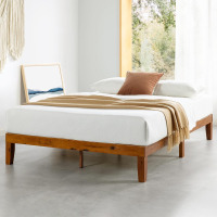 Mellow Naturalista Classic 12-Inch Solid Wood Platform Bed | Wooden Slats, No Box Spring Needed, Easy Assembly | King, Cherry New In Box $399
