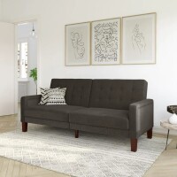 Better Homes & Gardens Porter Fabric Tufted Futon, Gray Linen, New in Box $499