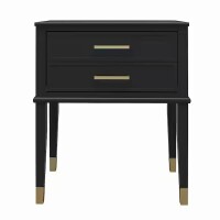 CosmoLiving by Cosmopolitan Westerleigh 23.6 in. Black Rectangle End Table with Drawer, New in Box $299