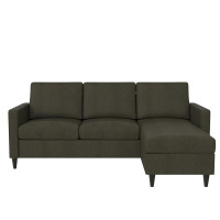 DHP Cooper Reversible Sectional Sofa, Gray Linen, New in Box $499