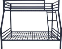 Novogratz Maxwell Twin-Over-Full Metal Bunk Bed with Ladder and Guardrails, Navy Blue, New Shelf Pull $499
