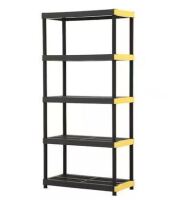HDX 5-Tier Plastic Garage Storage Shelving Unit in Black (36 in. W x 74 in. H x 18 in. D) New Shelf Pull $219.99