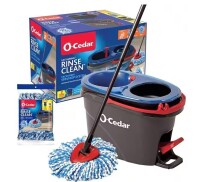 O-Cedar EasyWring RinseClean Microfiber Spin Mop with 2-Tank Bucket System and 1 Extra Mop Head Refill $99