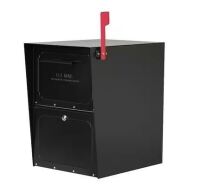 Architectural Mailboxes Oasis Black, Extra Large, Steel, Locking, Post Mount or Column Mount Mailbox with Outgoing Mail Indicator New Shelf Pull $299