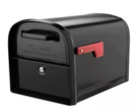 Architectural Mailboxes Oasis 360 Black, Large, Steel, Locking Parcel Mailbox with 2-Access Doors $199