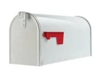 Gibraltar Mailboxes Elite White, Medium, Steel, Post Mount Mailbox $89