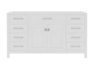 Virtu USA - MD-2060-DWQSQ-WH-NM - Caroline 60" Double Bath Vanity Cabinet in White New in Box $1199
