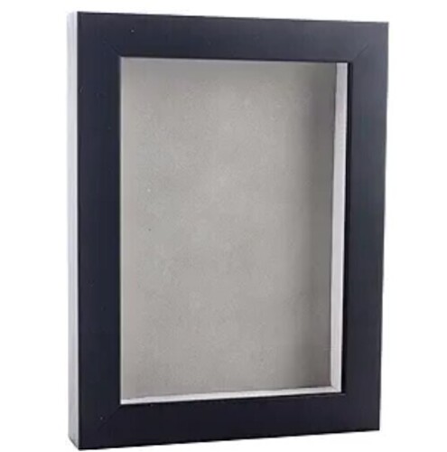 Poster Palooza 18x22 Shadow Box Frame Black Wood | with a 3/4" Usable Display Depth | Includes a Light Grey Real Suede Texture Acid-Free Backing Board, UV Resistant Acrylic, and Hanging Hardware $119.99
