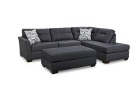 Lane Home Furnishings 4213 Chaise 3 Piece Sectional in Pasadena Navy and Alpine Navy Brand New $2799