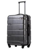 Coolife Luggage Expandable Suitcase PC+ABS Spinner Built-In TSA lock 24in Carry on (Charcoal) New In Box $199