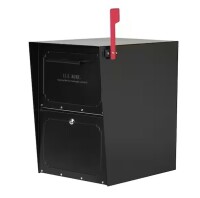 Architectural Mailboxes Oasis Black, Extra Large, Steel, Locking, Post Mount or Column Mount Mailbox with Outgoing Mail Indicator $299