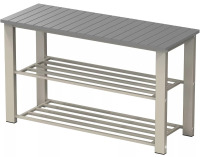 Simple Houseware 29" Wood Top Shoe Storage Bench for Entryway in Grey, New in Box $139.99