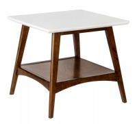 Madison Park Avenu End Table in Off White and Pecan, New in Box $199.99