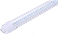R17D 8FT Led Bulb 45W Rotatable, Need Bypass Ballast, Replace 100W Fluorescent Shop Lights Dual-Ended Power, Cold White 6000K, Clear Cover, AC 90-277V, New in Box $129