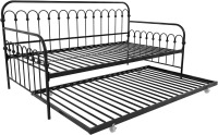 Novogratz Bright Pop Twin Metal Daybed and Trundle, Stylish & Multifunctional, Built-in Casters, Black, New in Box $499