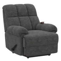 Dorel Elm & Oak Padded Massage Chair Recliner, Gray, Suede, New in Box $499