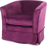 Christopher Knight Home Cecilia Swivel Chair with Loose Cover, Fushsia Velvet New $299