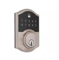 Defiant Castle Satin Nickel Compact Touch Electronic Single Cylinder Deadbolt $89